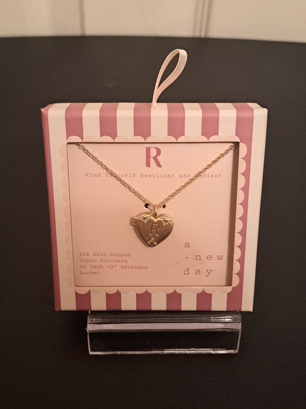 'A New Day' Gold Heart Locket Necklace
